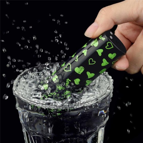 Mini wibrator Lovetoy serce świecący w ciemności ładowalny zielony 8cm