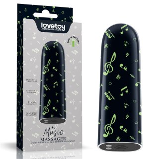 Mini wibrator ładowalny świecący w ciemności Lovetoy zielony 8 cm