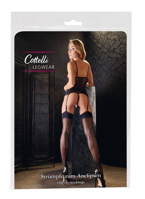 Pończochy z szwem Cottelli LEGWEAR czarne 15 den