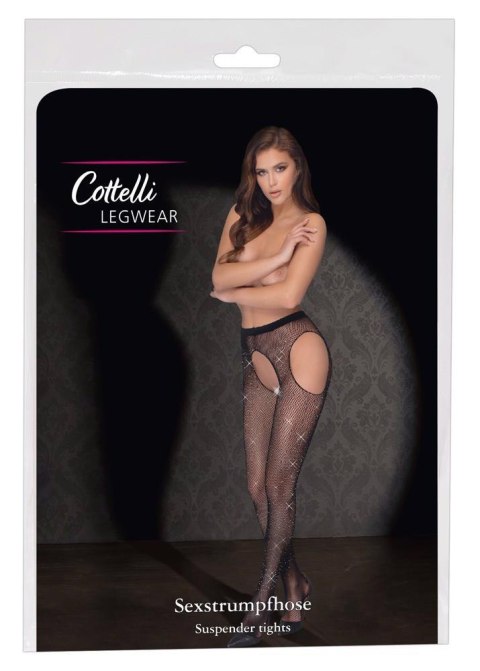 Rajstopy siateczkowe z brokatem Cottelli LEGWEAR S L