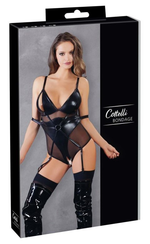 Body bondage Cottelli BONDAGE czarne z kółkiem S