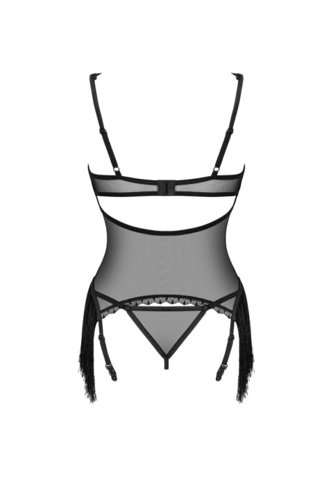 Czarny transparentny gorset i stringi Sherila Obsessive XS/S