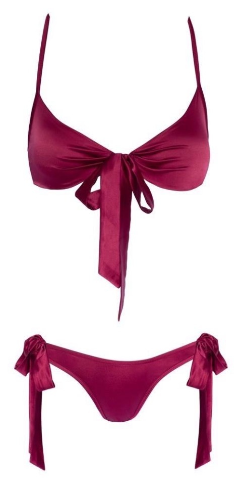 Komplet bielizny Cottelli LINGERIE czerwony z kokardkami L/XL