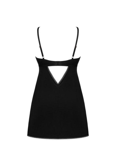 Obsessive Rosenty czarna koszulka nocna z stringami XS/S