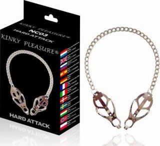 Regulowane klipsy na sutki ze stali nierdzewnej Kinky Pleasure Hard Attack