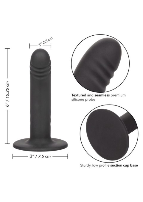 Dildo analne silikonowe Boundless prążkowane czarne 15 cm