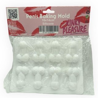 Forma silikonowa do lodu w kształcie penisa Kinky Pleasure biała