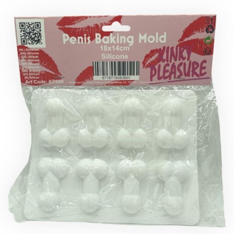 Forma silikonowa do lodu w kształcie penisa Kinky Pleasure biała