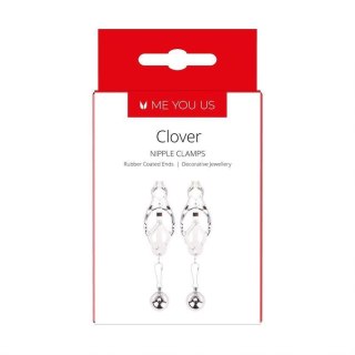 Klipsy na sutki Me You Us Clover srebrne