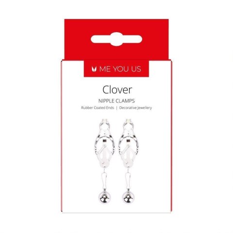 Klipsy na sutki Me You Us Clover srebrne