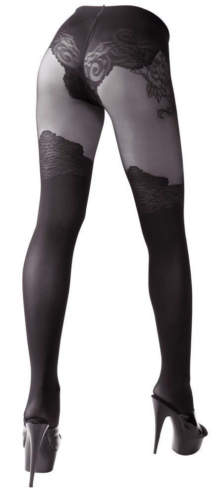 Rajstopy z otwartym kroczem Cottelli LEGWEAR czarne
