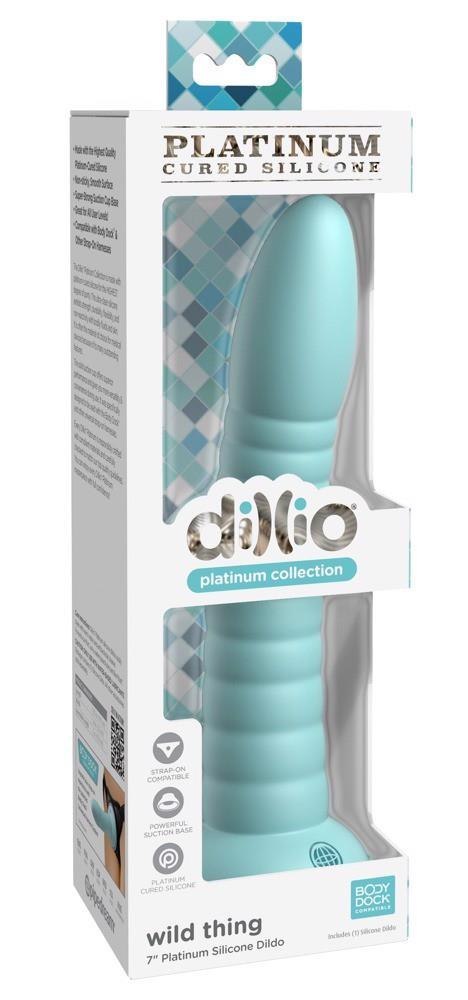 Dildo silikonowe Dillio Platinum Wild Thing turkusowe 19,7 cm