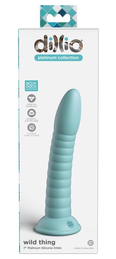 Dildo silikonowe Dillio Platinum Wild Thing turkusowe 19,7 cm