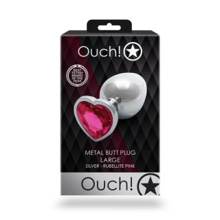 Duży korek analny z klejnotem serca Ouch!