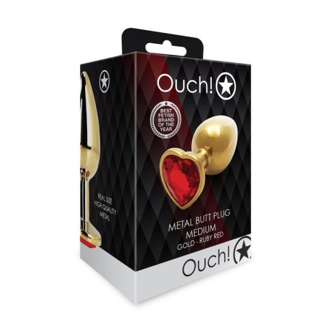 Korek analny Heart Gem Ouch średni 7 cm