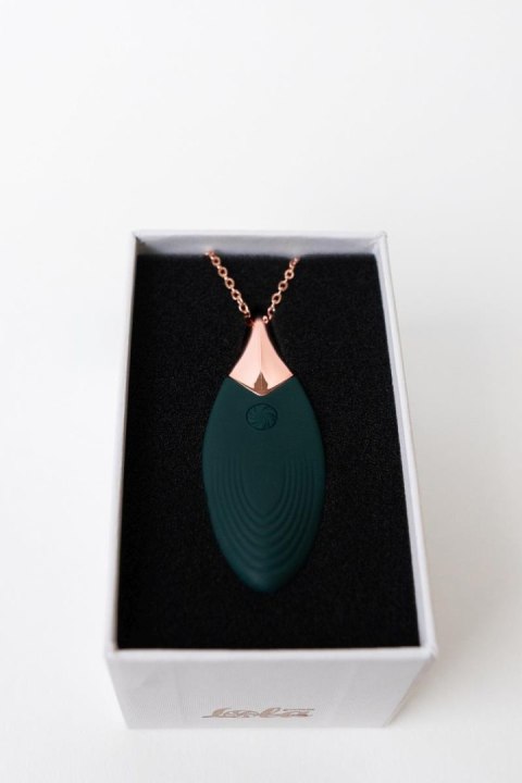 Mini wibrator naszyjnik Liberty Leaf zielony silikonowy