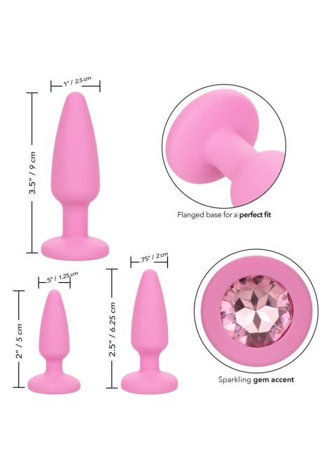 Zestaw biżuterii analnej Crystal Booty Kit Calexotics różowy