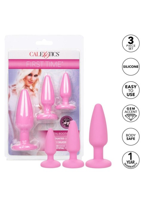 Zestaw biżuterii analnej Crystal Booty Kit Calexotics różowy