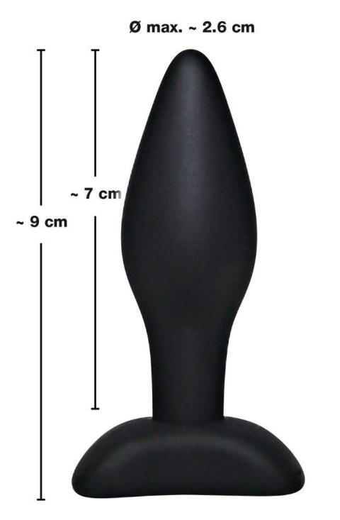 Korek analny silikonowy Black Velvets czarny mały 9 cm