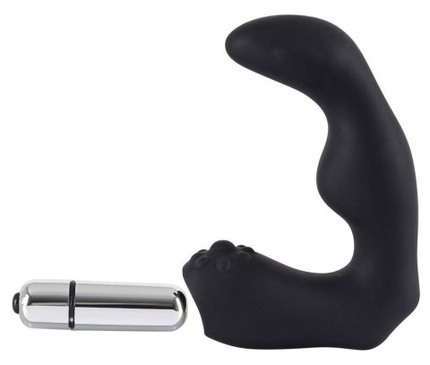 Masażer prostaty Rebel silikonowy 12 cm czarny srebrny