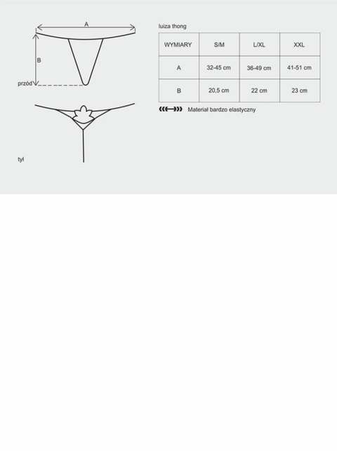 Stringi otwarte Obsessive Luiza gipiurowe czarne S/M