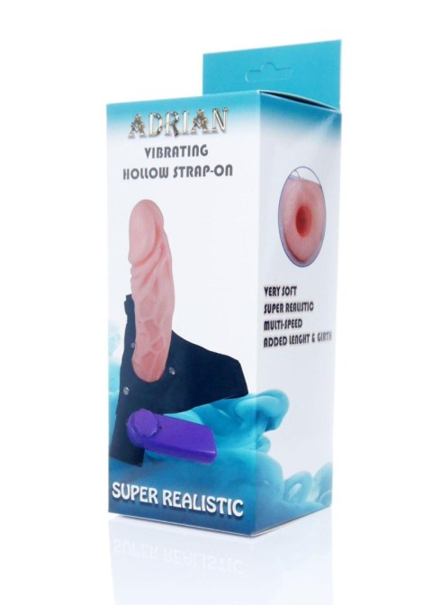 Wibrująca miękka proteza hollow strap-on Adrian EasyLove