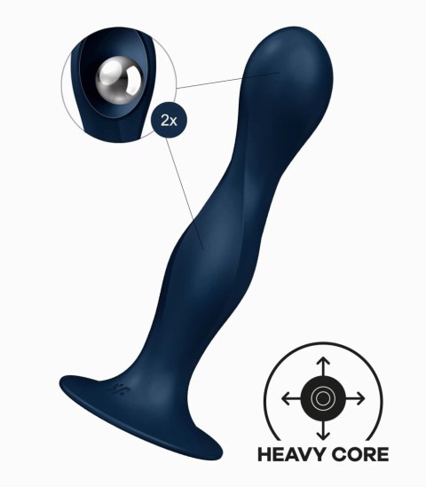 Dildo analne silikonowe Satisfyer Double BallR granatowe