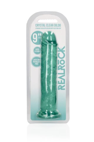 Dildo realistyczne proste z przyssawką RealRock przezroczyste 23 cm
