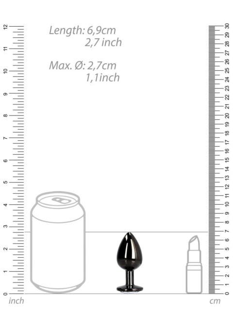 Korek analny z okrągłym klejnotem Ouch mały aluminiowy 6 cm