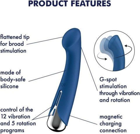 Obrotowy wibrator punktu G Satisfyer Spinning 1 niebieski