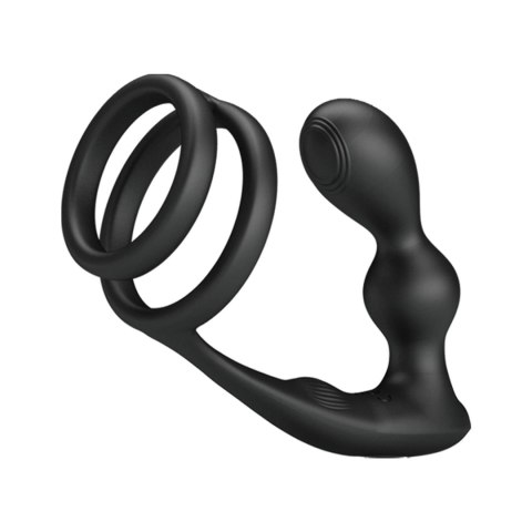 Pierścień erekcyjny z wibrującym korkiem analnym Pretty Love silikonowy USB