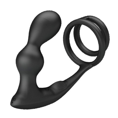 Pierścień erekcyjny z wibrującym korkiem analnym Pretty Love silikonowy USB