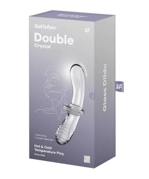 Szklane dildo Satisfyer Double Crystal transparentne