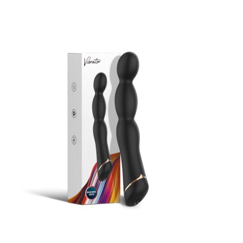 Wibrator analny Laband Black silikonowy 9 funkcji USB 21 cm