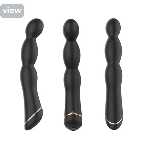Wibrator analny Laband Black silikonowy 9 funkcji USB 21 cm