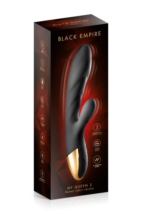 Wibrator króliczek Black Empire Heat My Queen 2 podgrzewany czarny USB