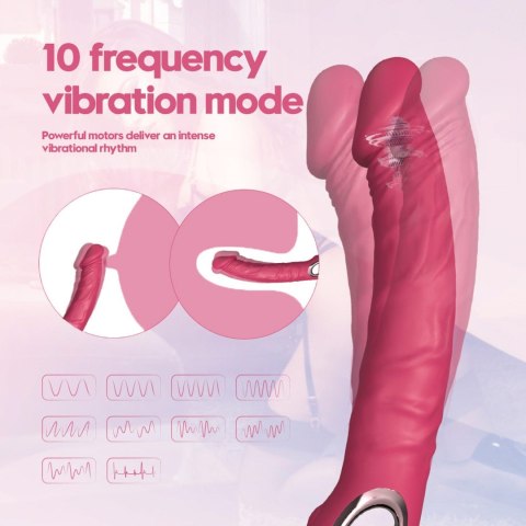 Wibrator realistyczny silikonowy B Series Cute różowy USB wodoodporny