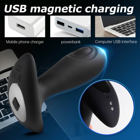 Wibrujący korek analny z tappingiem B Series Cute USB