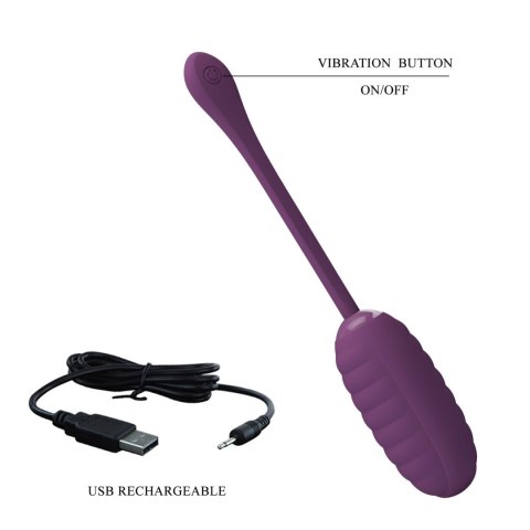 Jajko wibrujące Pretty Love Casper fioletowe 12 trybów app USB