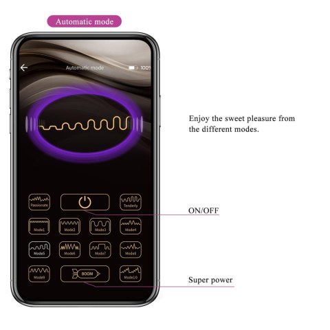 Jajko wibrujące Pretty Love Casper fioletowe 12 trybów app USB