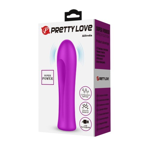 Wibrator mini silikonowy Pretty Love Alfreda fioletowy 12 funkcji