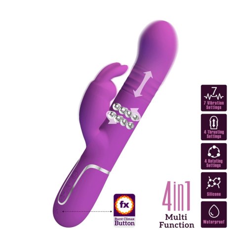 Wibrator króliczek Pretty Love Coale fioletowy 7 wibracji rotacja pchnięcia