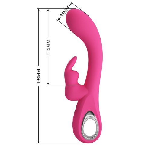 Wibrator króliczek silikonowy Pretty Love Novak srebrny USB 12 trybów