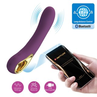 Wibrator silikonowy Pretty Love Ethan fioletowy z appką 12 wibracji
