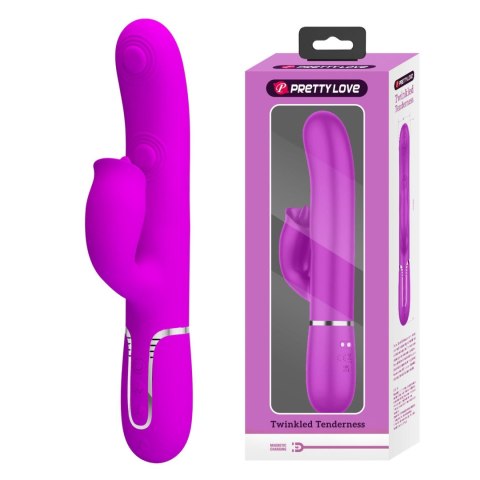 Wibrator króliczek Pretty Love Gigi fioletowy z lizaniem USB