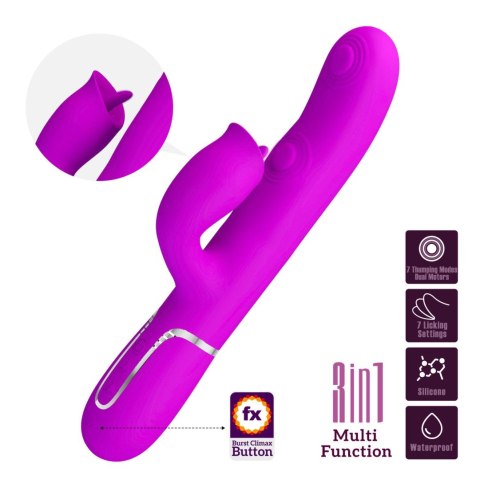 Wibrator króliczek Pretty Love Gigi fioletowy z lizaniem USB