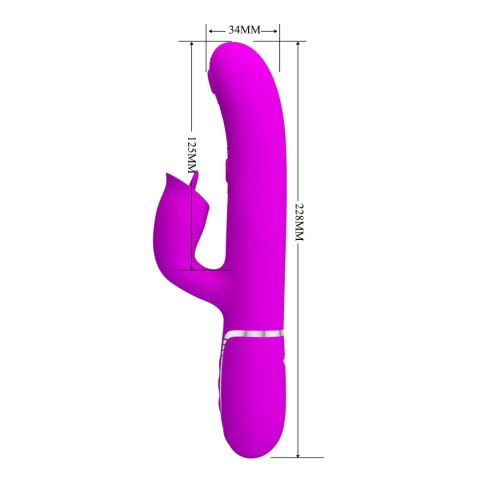 Wibrator króliczek Pretty Love Gigi fioletowy z lizaniem USB