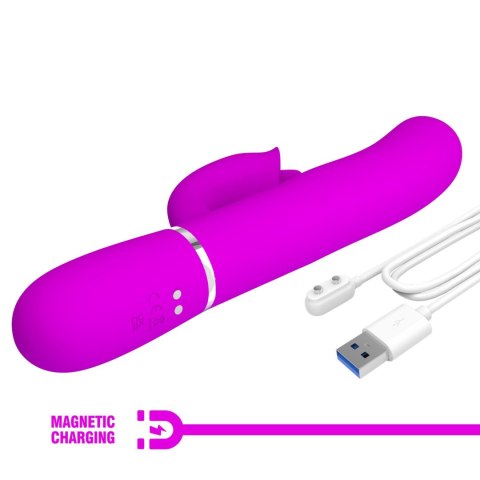 Wibrator króliczek Pretty Love Gigi fioletowy z lizaniem USB