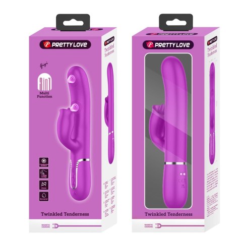 Wibrator króliczek Pretty Love Gigi fioletowy z lizaniem USB