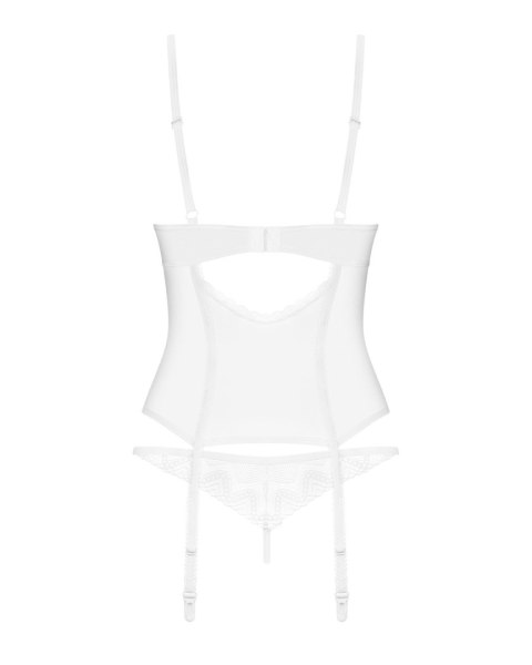 Gorset i stringi Obsessive Alissium biały M/L